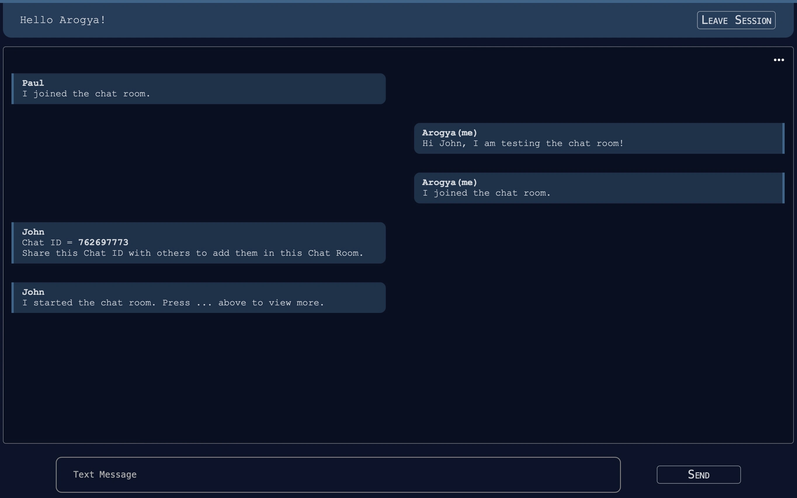 PHP Chat Room, a chat engine developed by Arogya Upadhyaya